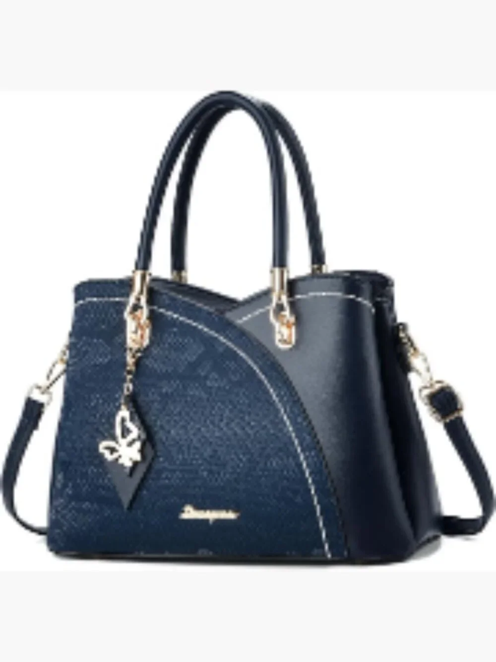 Top Handle Satchel Shoulder Bag Tote with Gold Hardware